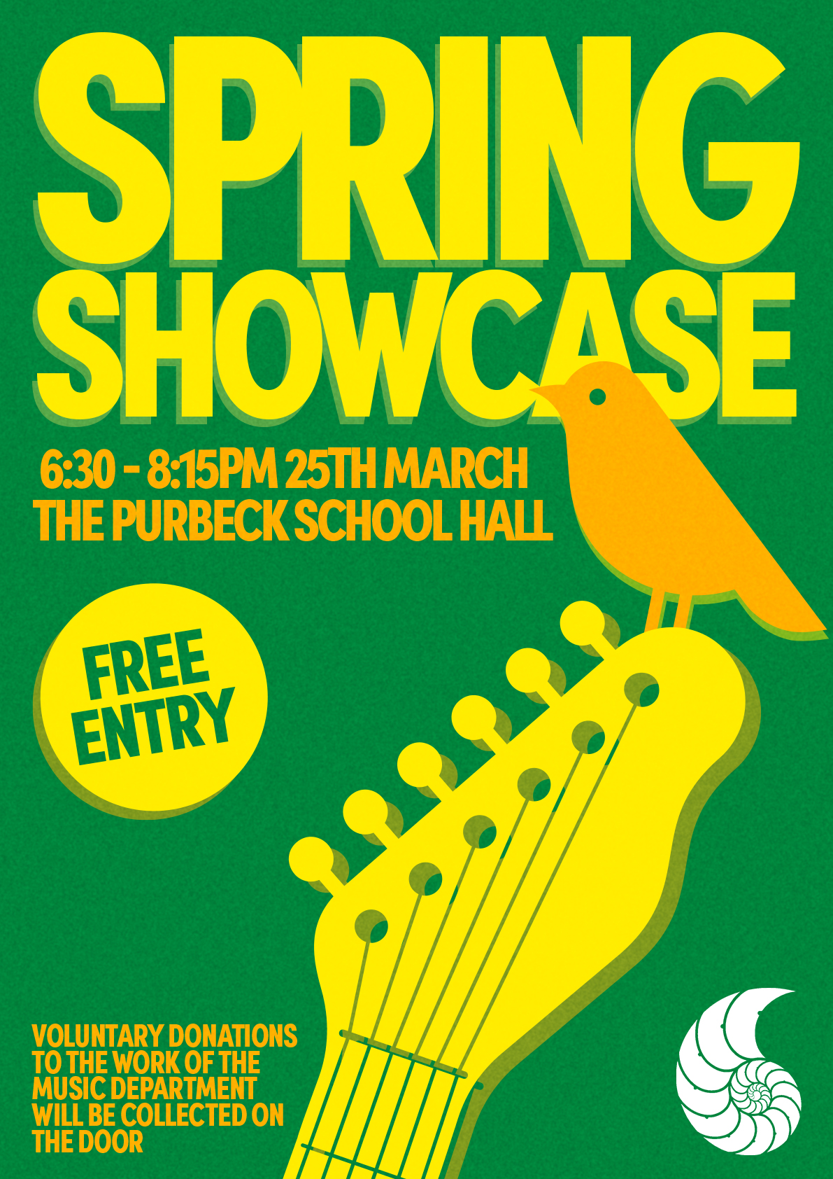 The Purbeck School warmly invites you to our Spring Showcase Music Concert. Come and enjoy performances from a wide range of genres by our talented students.” 